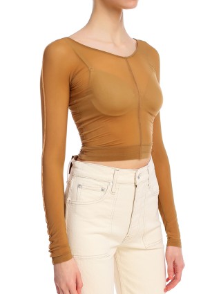 Коричневый топ HELMUT LANG: фото 3 - Invogue